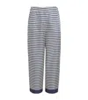 Max Mara Silk Striped Wide-leg Trousers In Beige