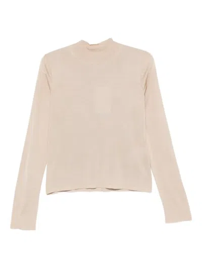 Max Mara Silk Sweater In Neutral