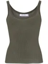 Max Mara Silk Tank Top In Green