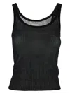 Max Mara Silk Tank Top In Black