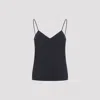 Max Mara Navy Blue Silk Unghia Washed Silk Tank Top In Blue