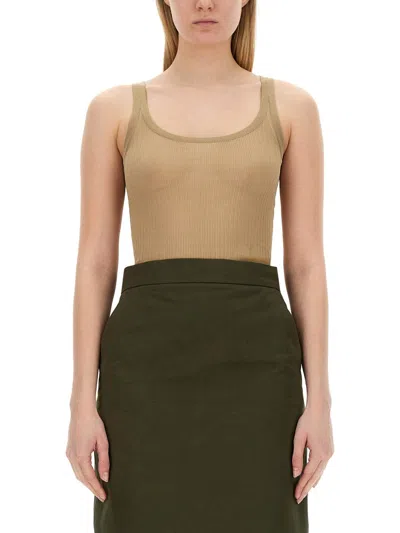 Max Mara Silk Tank Top For Women In Brown
