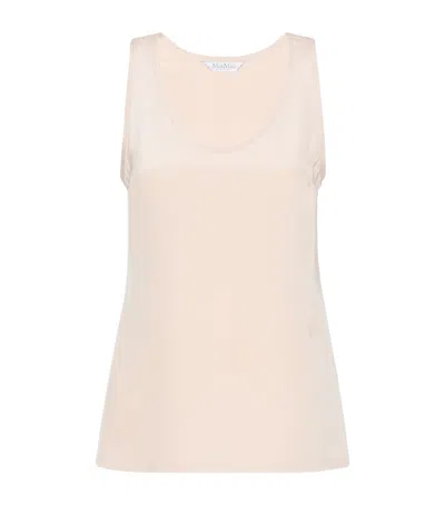 Max Mara Silk Tank Top In Pink