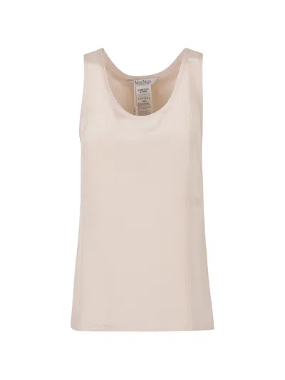 Max Mara Silk Tank Top In Pink