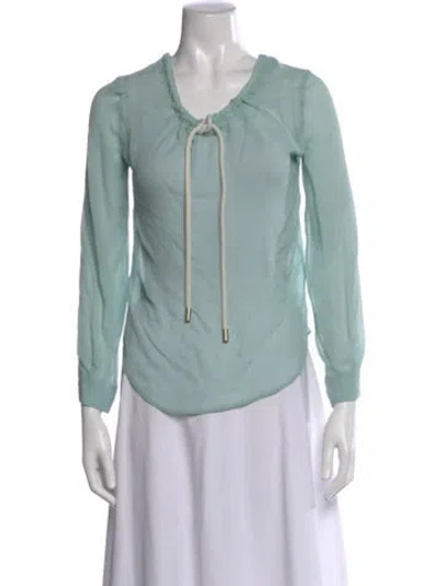 Pre-owned Max Mara Silk Tie Neck Blouse In Multi