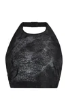 Max Mara Silk Top In Black