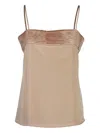 Max Mara Silk Top In Brown