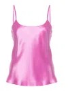 Max Mara Silk Satin Tank Top In Nude & Neutrals