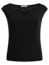 Max Mara Valzer Silk V-neck Top In Black