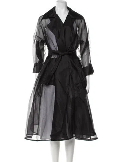 Pre-owned Max Mara Silk Trench Coat In Black
