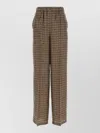 Max Mara Silk Trousers All Over Pattern Wide Leg In Brown