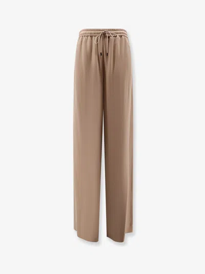 Max Mara Silk Trousers In Beige