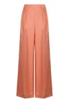 Max Mara Silk Organza Trousers In Coral