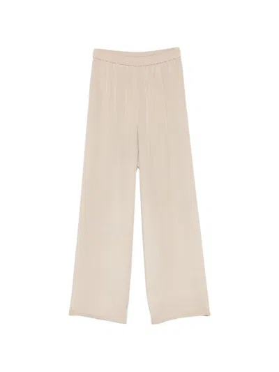 Max Mara Silk Trousers In Gray