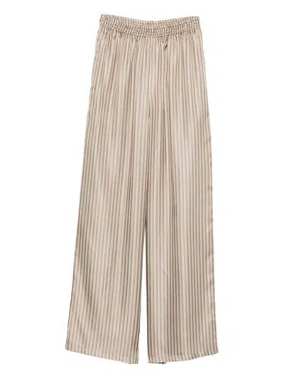 Max Mara Silk Trousers In Neutral