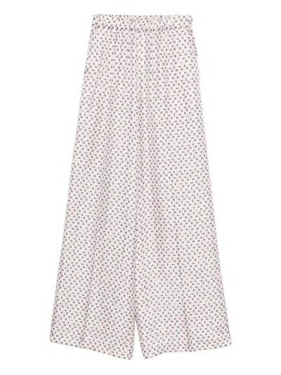 Max Mara Silk Trousers In Brown