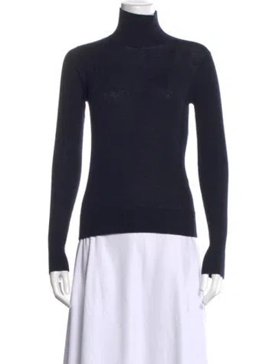 Pre-owned Max Mara Silk Turtleneck Sweater In Black