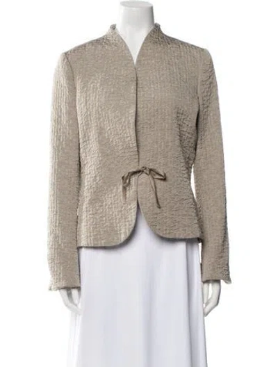 Pre-owned Max Mara Silk Tweed Pattern Blazer In Neutral