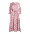 Max Mara Silk Twill Printed Midi Dress In Pink