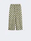 Max Mara Silk Twill Trousers In Multi