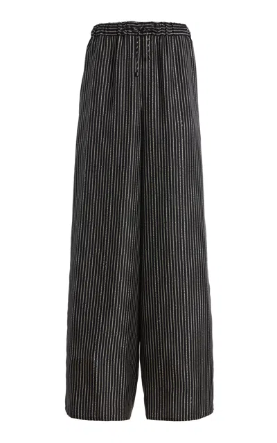 Max Mara Silk Twill Trousers In Multi