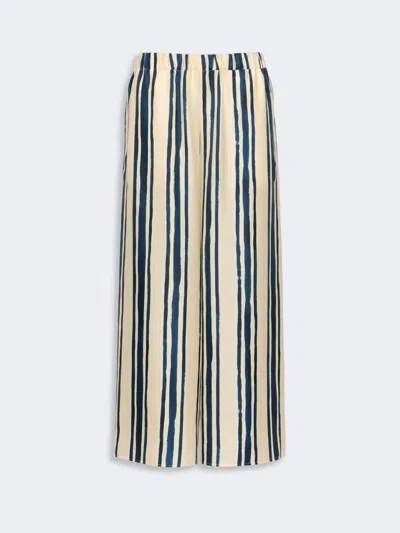 Max Mara Silk Twill Trousers In Multi