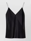Max Mara Silk V-neck Sleeveless Top With Spaghetti Straps In Black