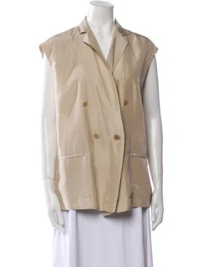 Pre-owned Max Mara Silk Vest In Neutral
