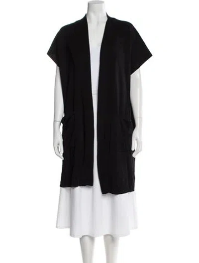 Pre-owned Max Mara Silk V-neck Sweater In Black
