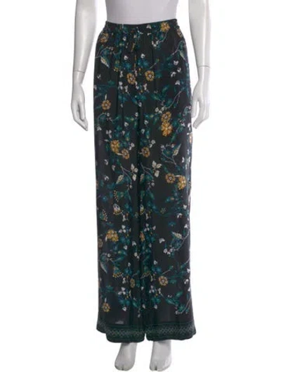 Pre-owned Max Mara Silk Wide Leg Pants In Black