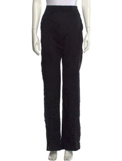 Pre-owned Max Mara Silk Wide Leg Pants In Black