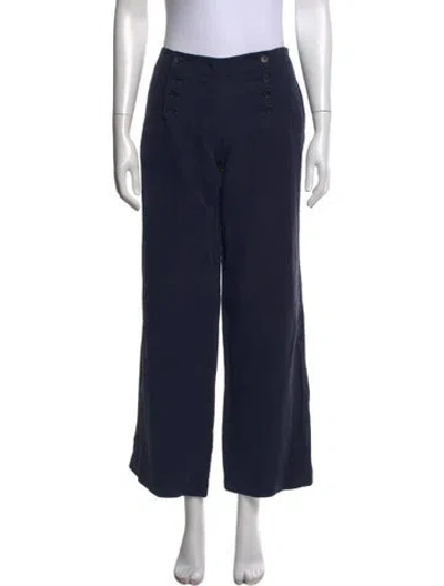 Pre-owned Max Mara Silk Wide Leg Pants In Blue