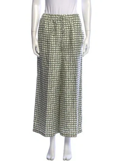 Pre-owned Max Mara Silk Wide Leg Pants In Green