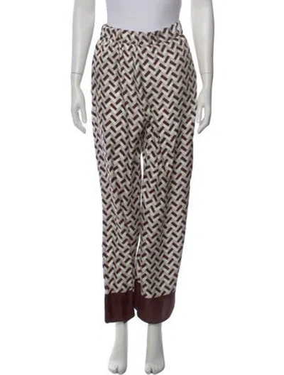 Pre-owned Max Mara Silk Wide Leg Pants In Multi
