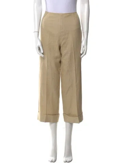 Pre-owned Max Mara Silk Wide Leg Pants In Neutral