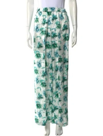 Pre-owned Max Mara Silk Wide Leg Pants In Neutral