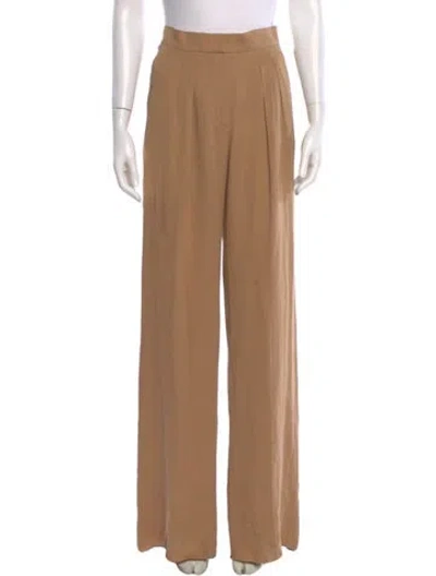 Pre-owned Max Mara Silk Wide Leg Pants In Neutral