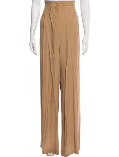 Pre-owned Max Mara Silk Wide Leg Pants In Neutral