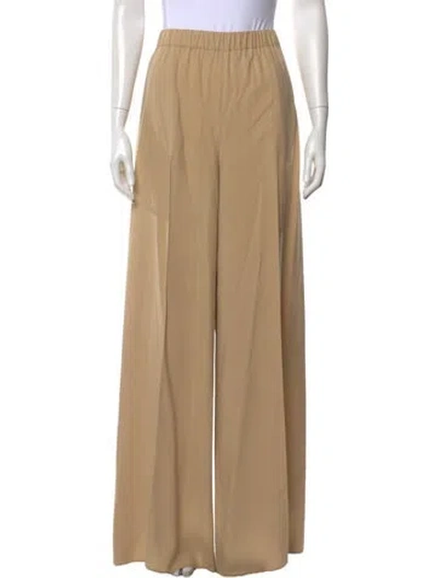 Pre-owned Max Mara Silk Wide Leg Pants In Neutral