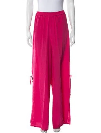 Pre-owned Max Mara Silk Wide Leg Pants In Pink