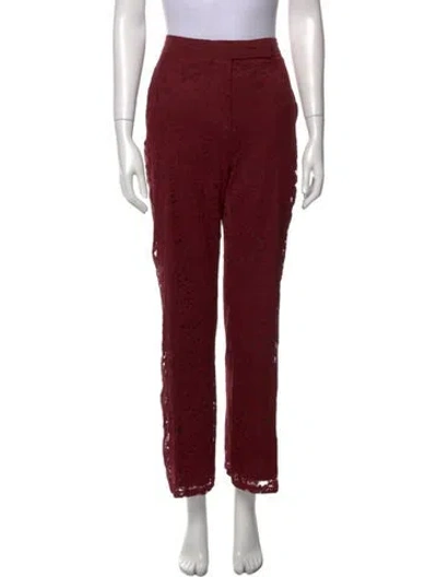 Pre-owned Max Mara Silk Wide Leg Pants In Red