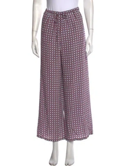 Pre-owned Max Mara Silk Wide Leg Pants In Red