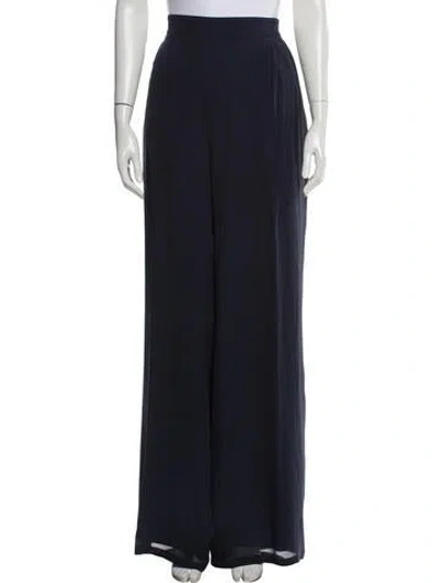 Pre-owned Max Mara Silk Wide Leg Pants W/ Tags In Blue