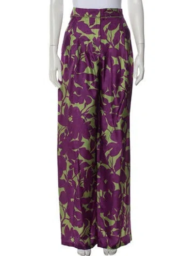 Pre-owned Max Mara Silk Wide Leg Pants W/ Tags In Multi