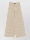 Max Mara Wide-fit Striped Cotton And Silk Canvas Trousers In Multi