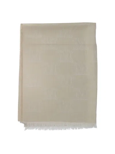 Max Mara Silk, Wool And Cashmere Scarf In Gray