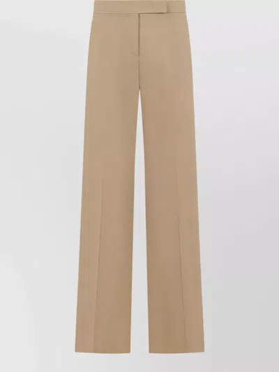 Max Mara Silk Wool High-rise Flared Trousers In Brown
