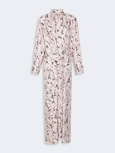 Max Mara Silk Wrap Dress In Neutral
