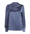 Max Mara Knot-detail Long-sleeve Blouse In Blue