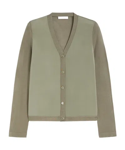 Max Mara Silk Yarn Cardigan In Green